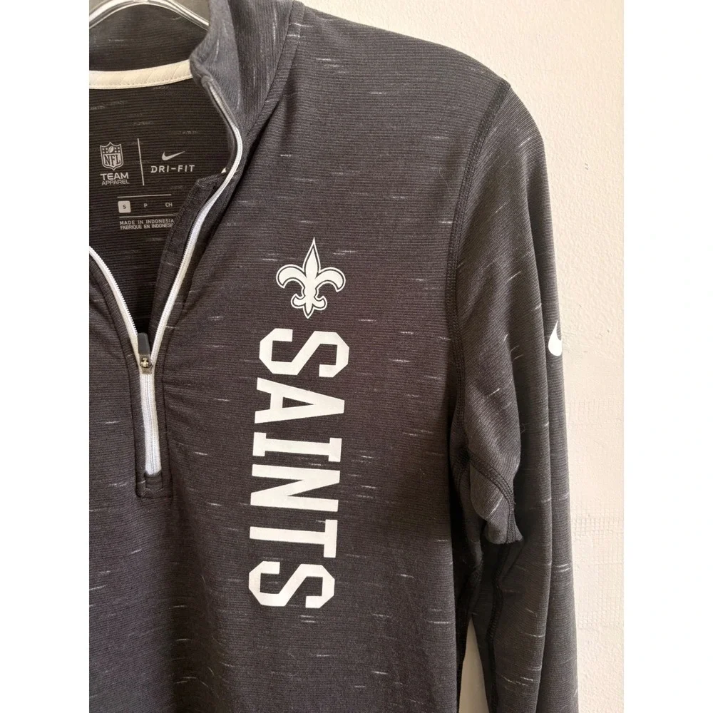 Nike New Orleans Saints Womens Quarter Zip Pullover Dri-FIT Charcoal Heather S